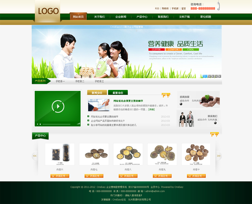 綠色營(yíng)養(yǎng)健康保健品網(wǎng)站模板